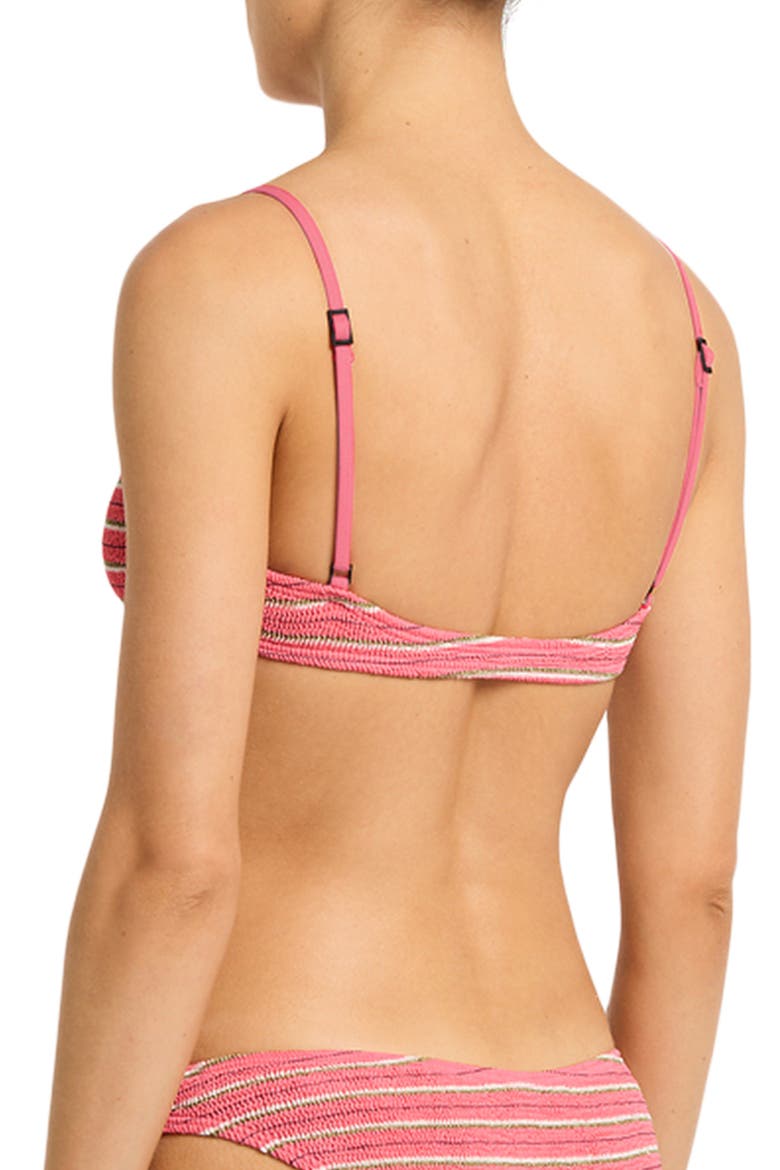 Gracie Stripe Underwire Balconette Bikini Top, Alternate, color, WATERMELON STRIPE