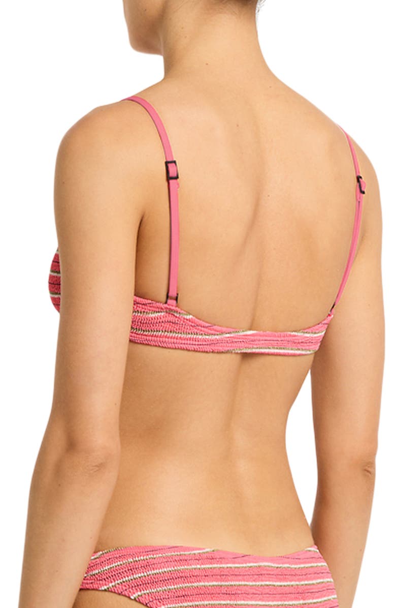 bond-eye Gracie Stripe Underwire Balconette Bikini Top, Alternate, color, Watermelon Stripe