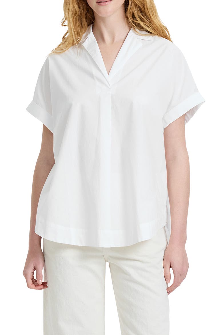 Cotton Poplin Popover Top, Main, color, SUMMER WHITE