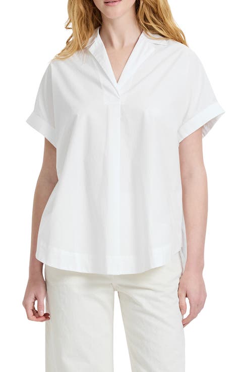 Cotton Poplin Popover Top