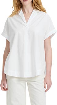 French Connection Cotton Poplin Popover Top