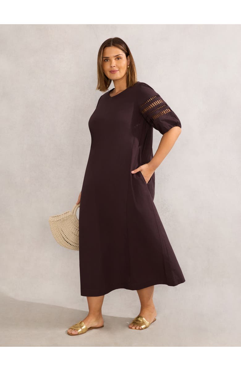 Live Unlimited Puff Sleeve Midaxi Dress, Alternate, color, Chocolate