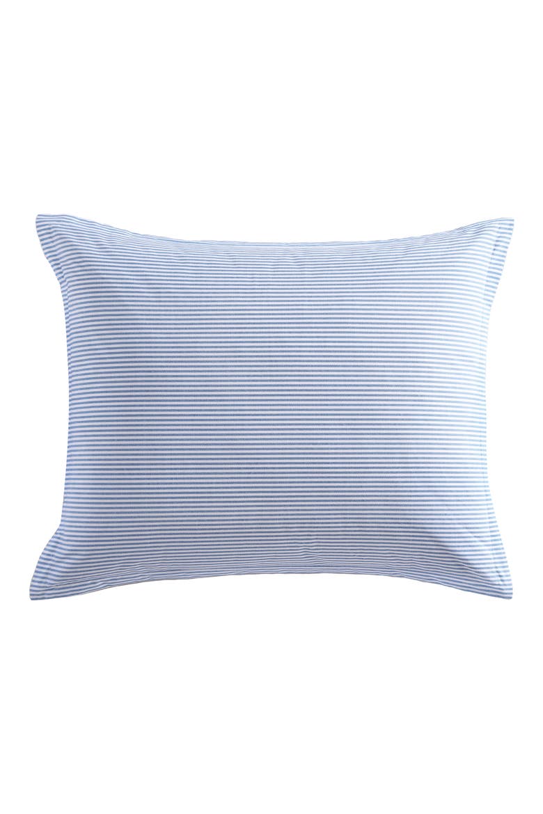 Oxford Stripe 200 Thread Count Cotton Percale Sheet Set, Alternate, color, WHITE/ BLUE