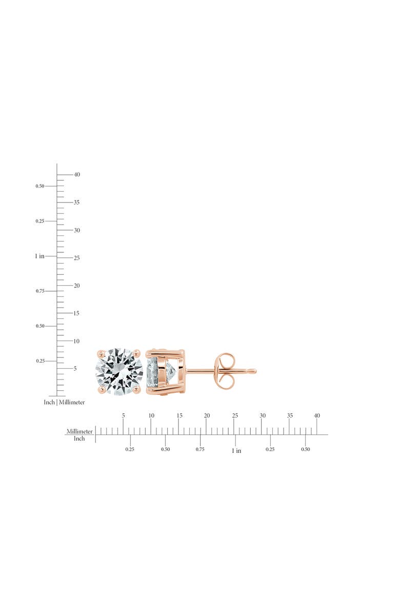 Brilliant Cubic Zirconia Stud Earrings, Alternate, color, 18KT ROSE GOLD/ CLEAR STONE