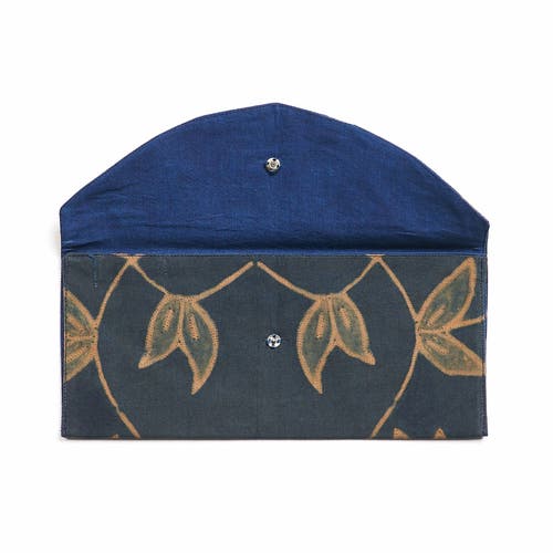 Studio Variously Folio Indigo Shibori Hand Crafted Zero Waste Cotton Pouch In Indigo