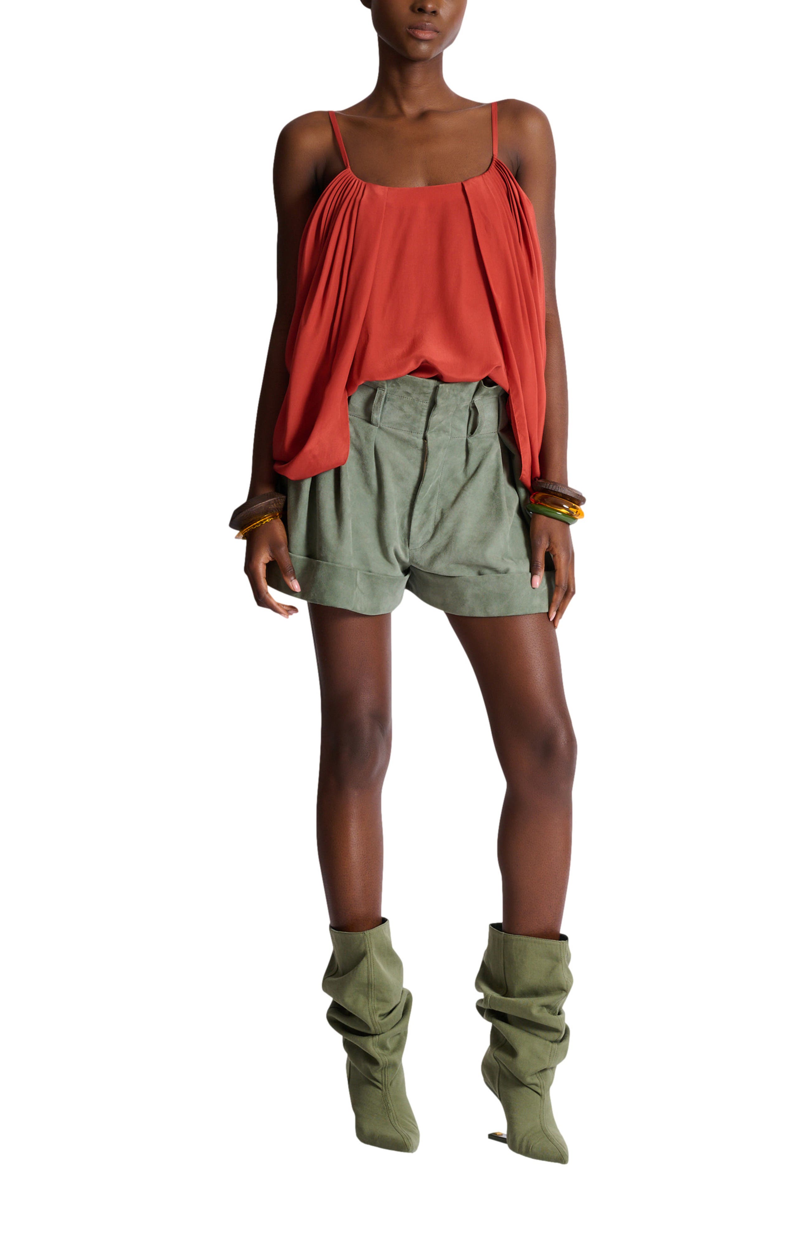 Draped silk crepe top - image 2