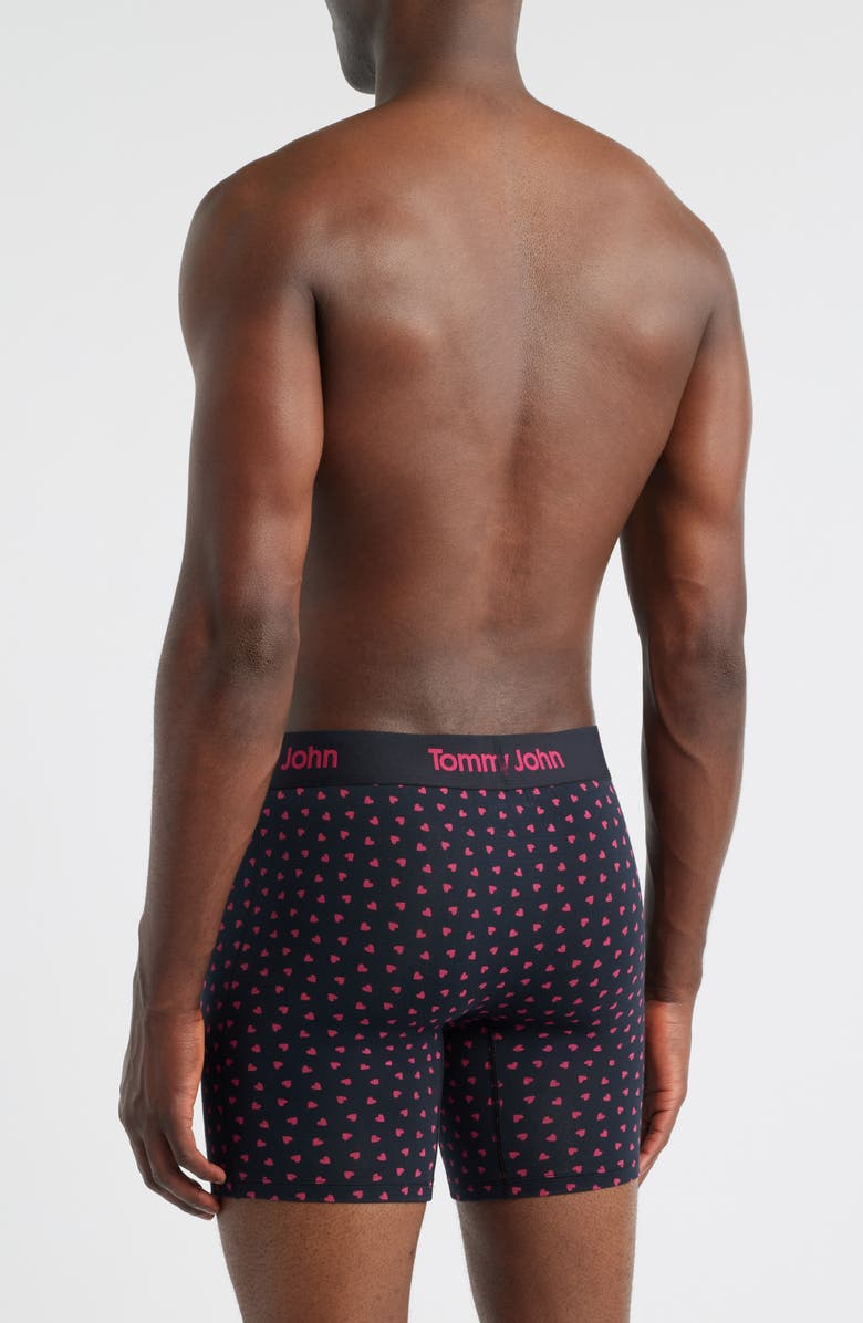 Tommy John Second Skin 4-Inch Boxer Briefs, Alternate, color, Black Charming Hearts