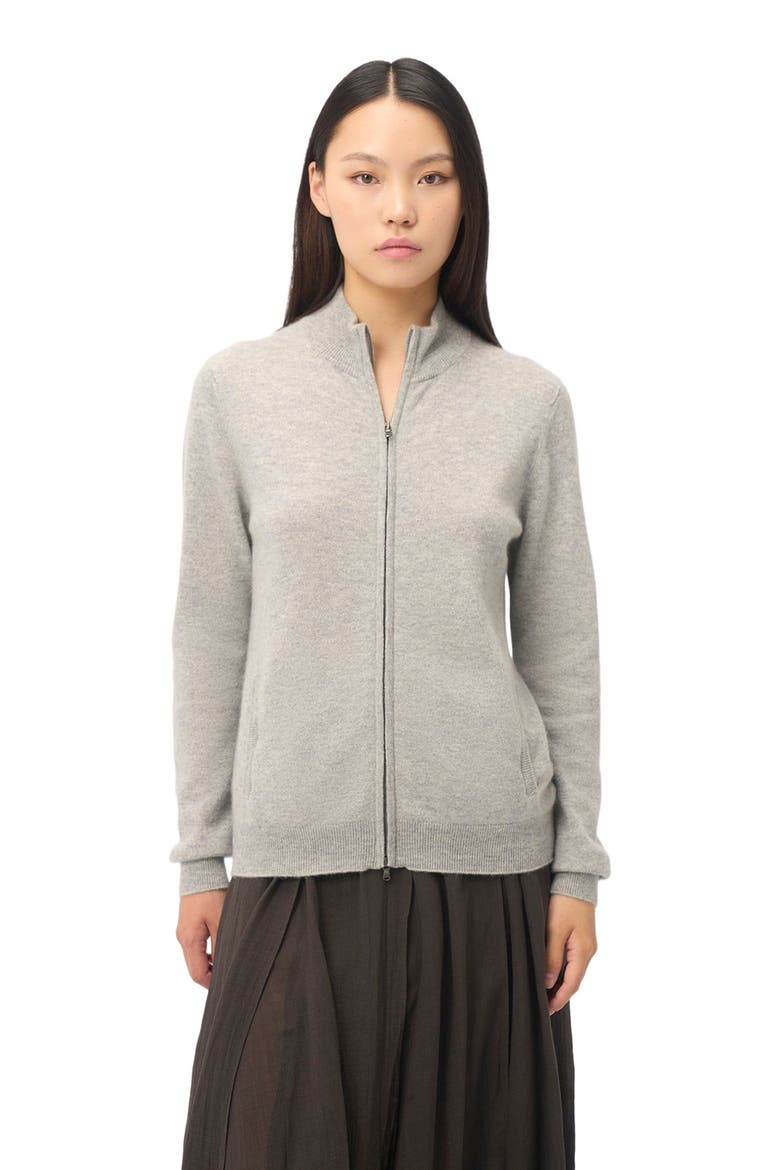 Full-Zip Cashmere Cardigan, Alternate, color, high rise