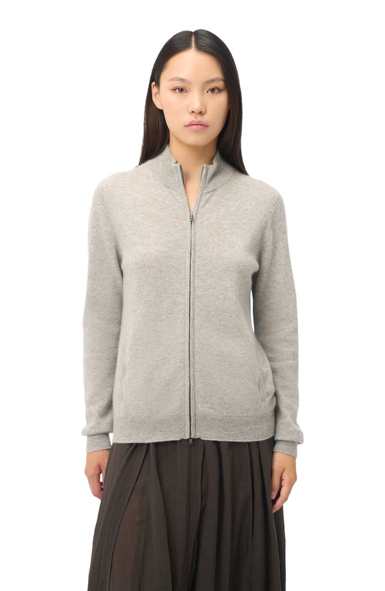 Gobi Cashmere Full-Zip Cashmere Cardigan, Alternate, color, High Rise