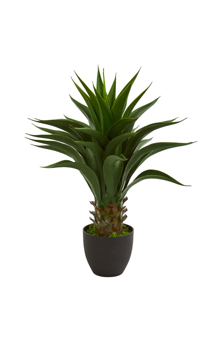 NEARLY NATURAL 28-in Agave Artificial Plant, Main, color, Green