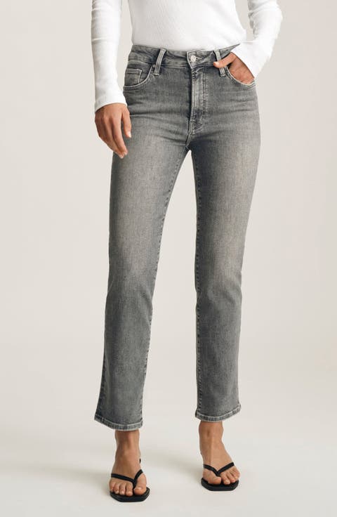 Kendra Mid Rise Straight Leg Jeans
