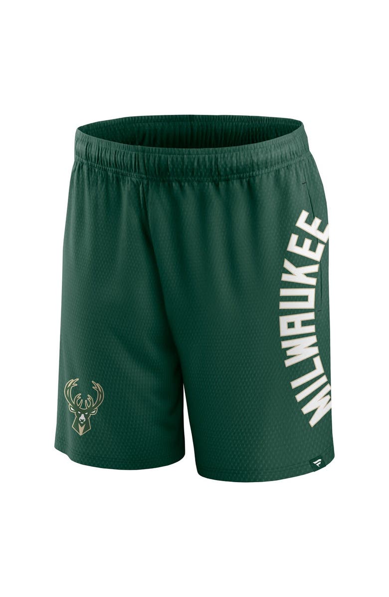 FANATICS Men's Fanatics Branded Hunter Green Milwaukee Bucks Post Up Mesh Shorts, Alternate, color, Hunter Green