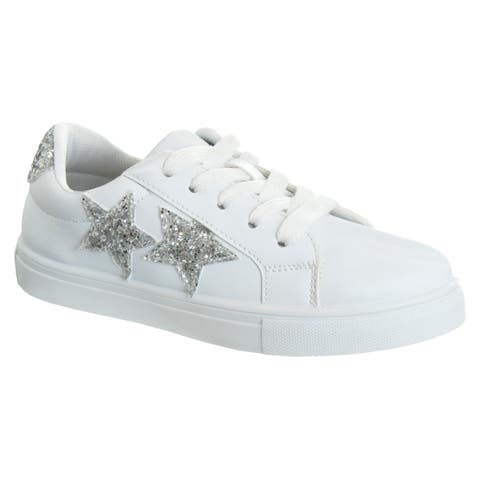 Lace Up Glittery Casual Sneakers (Little Kids/Big Kids)
