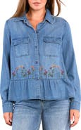 Billy T Life is a Flower Embroidered Button-Up Shirt