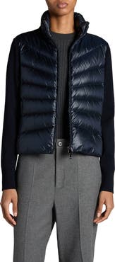 Moncler Quilted Down & Wool Knit Cardigan