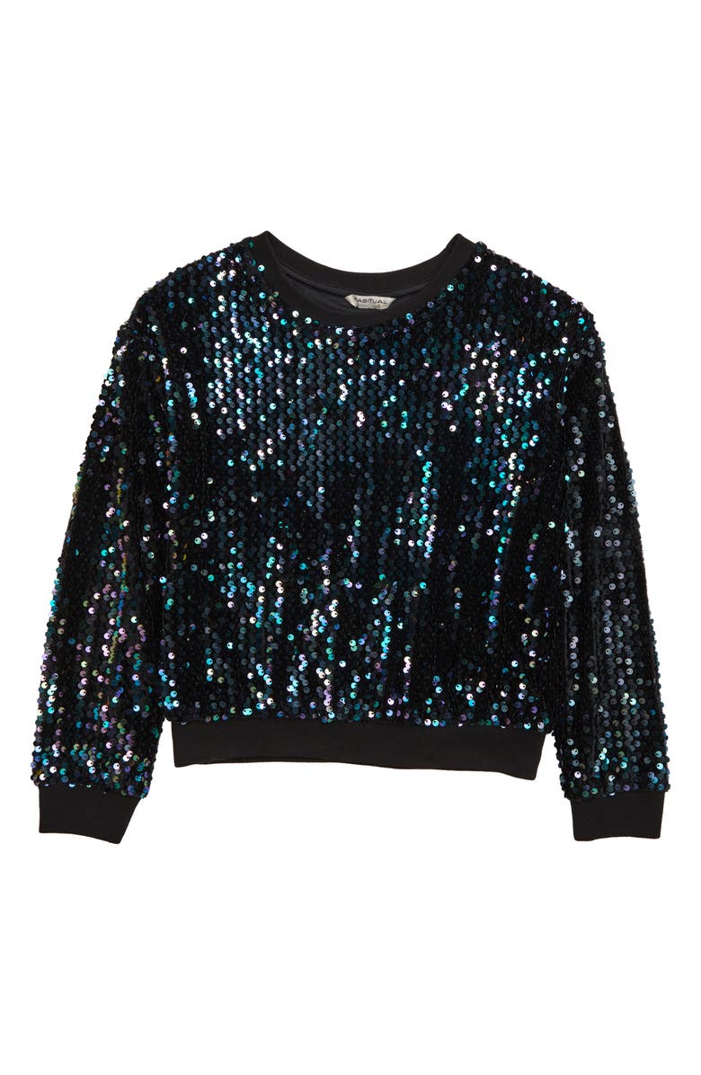 Habitual Ember Sequin Sweatshirt, Main, color, 