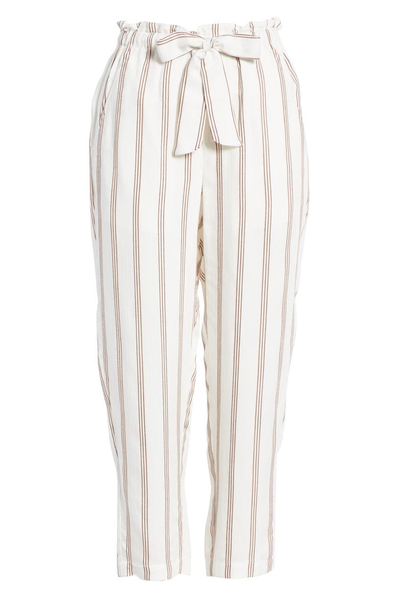 Cavell Stripe Tie Waist Pants, Alternate, color, PORCELAIN