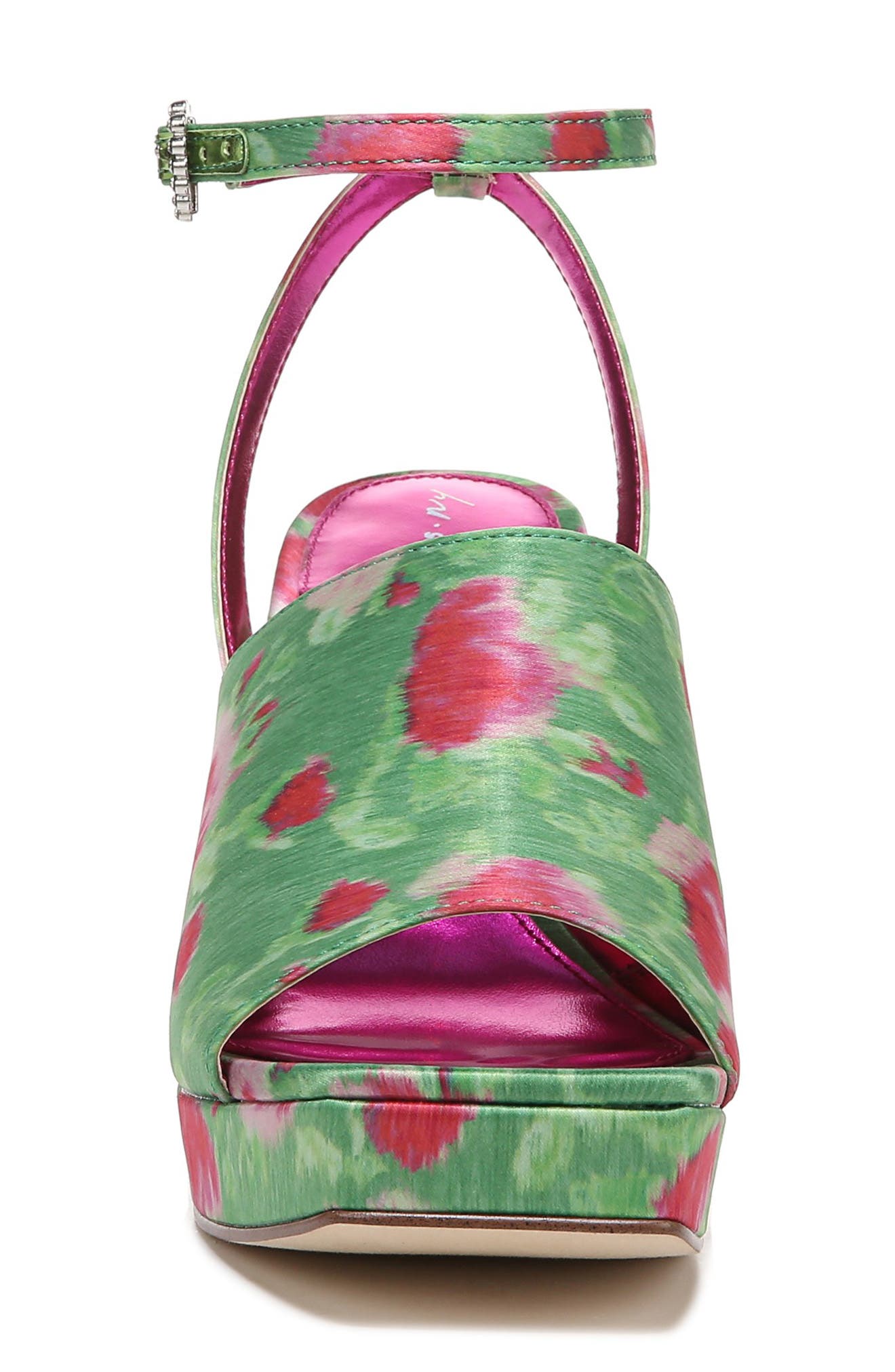 Miranda Platform Ankle Strap Sandal, Alternate, color, GREEN PINK MULTI
