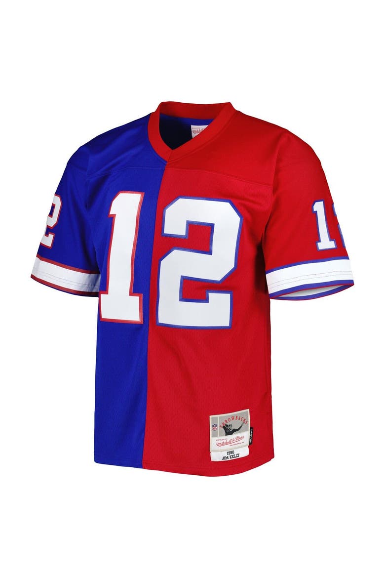 Men's Mitchell & Ness Jim Kelly Royal/Red Buffalo Bills 1990 Split Legacy Replica Jersey, Alternate, color, Royal