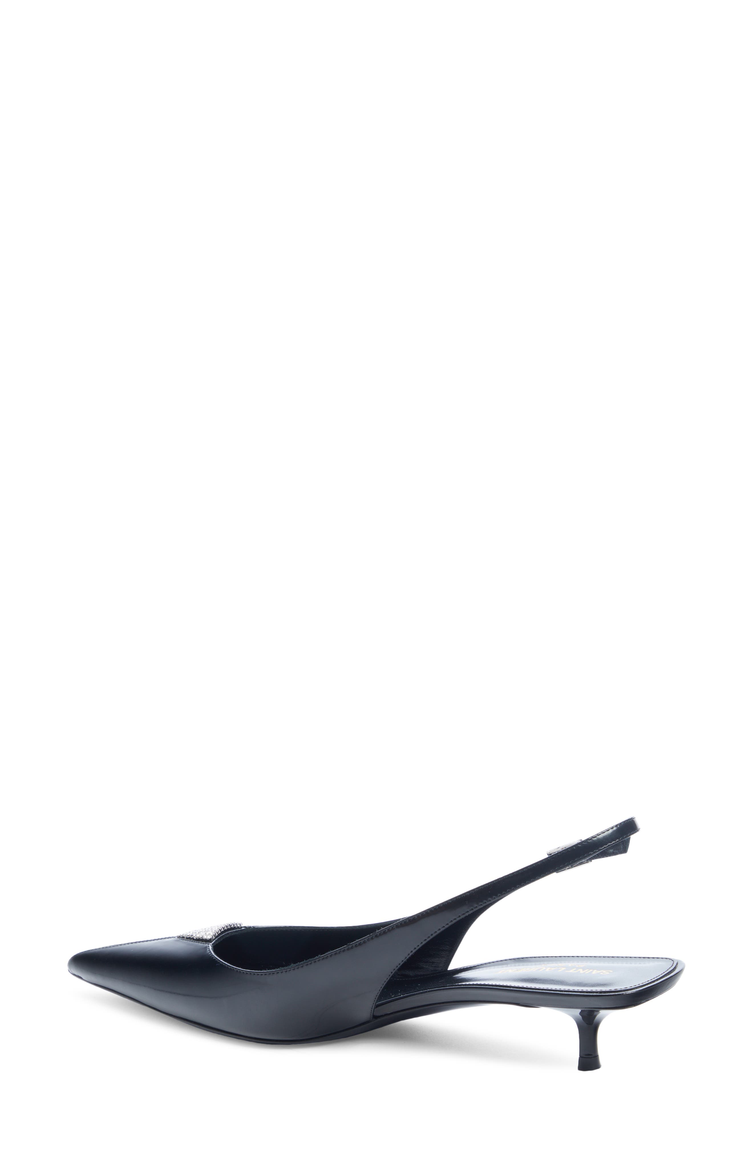 Cherish Kitten Heel Slingback Pump, Alternate, color, BLACK