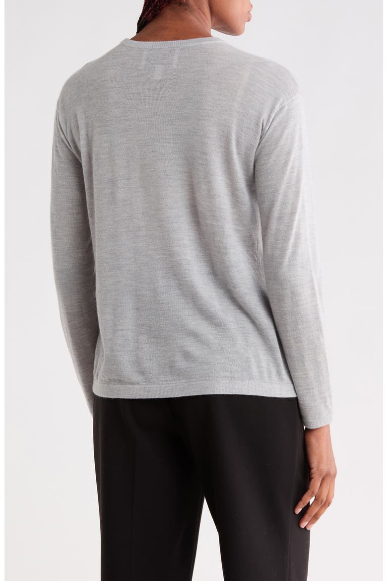 True Cashmere Crewneck Sweater, Alternate, color, LIGHT HEATHER GREY