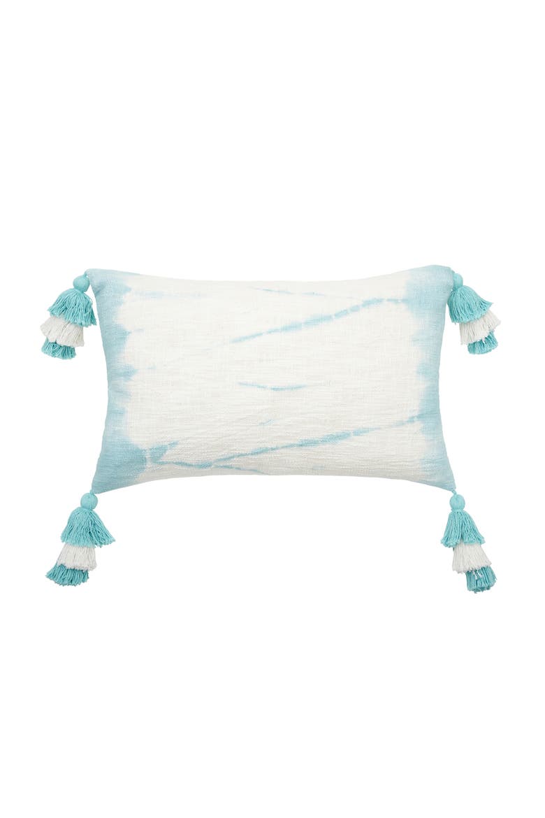 Buckroe Vertical Stripe and Fringe Cotton Decorative Throw Pillows, Main, color, White