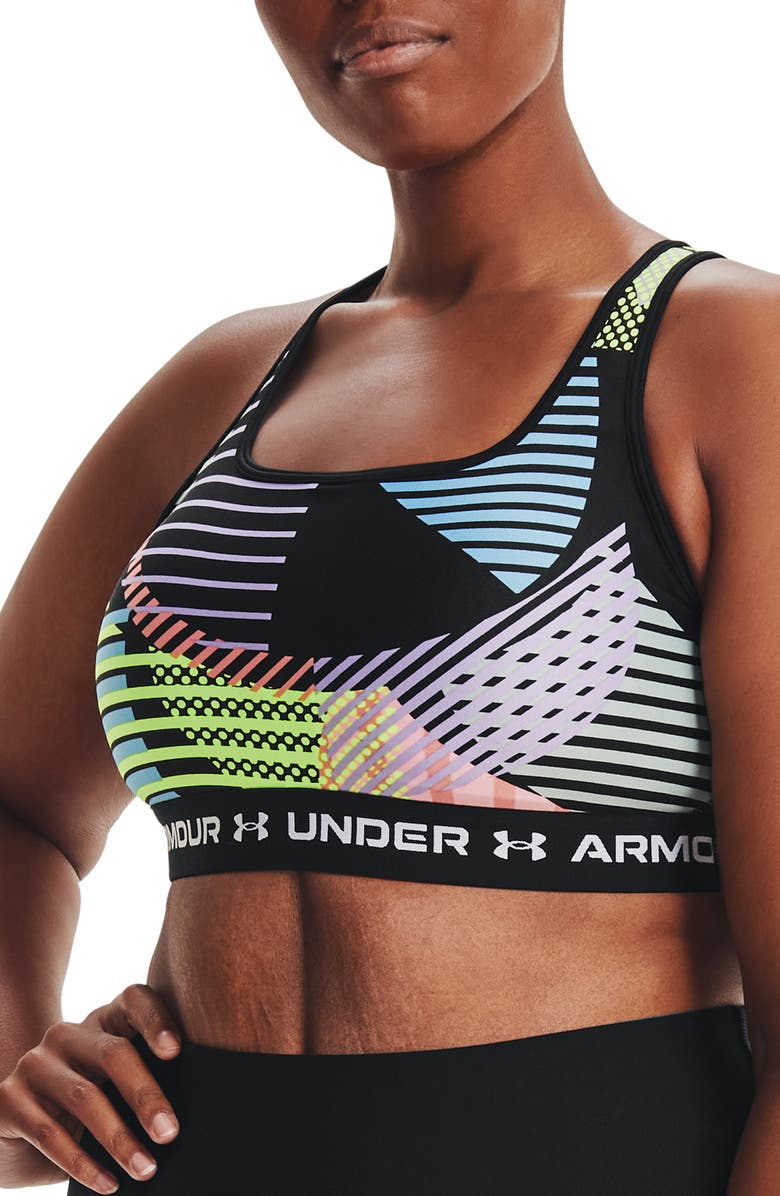 Under Armour Print Cross Back Sports Bra, Alternate, color, 