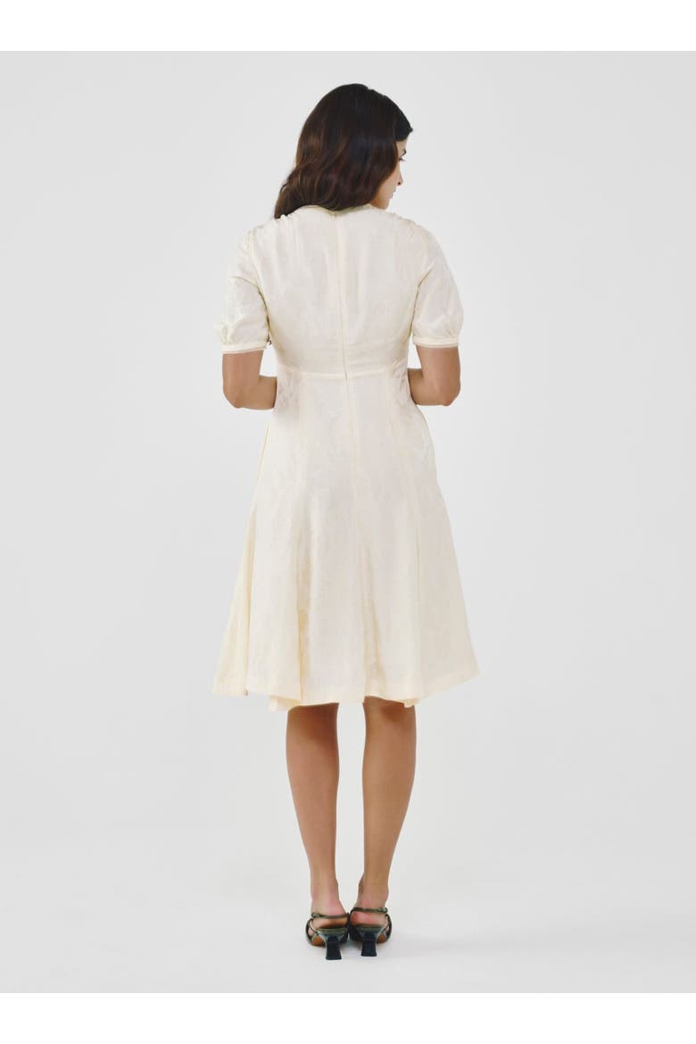 Floral Jacquard Midi Dress, Alternate, color, Off-white