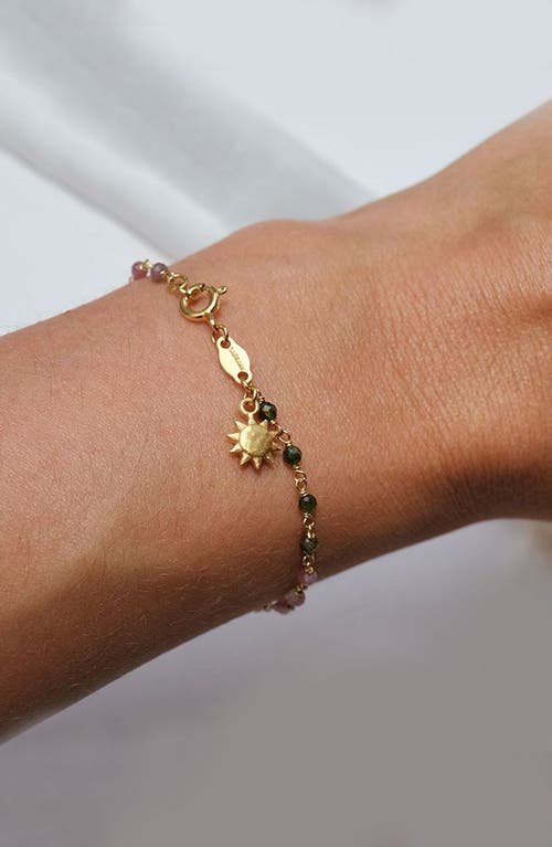 Satya Jewelry Abundant Joy Tourmaline Gemstone Bracelet In Multicolor