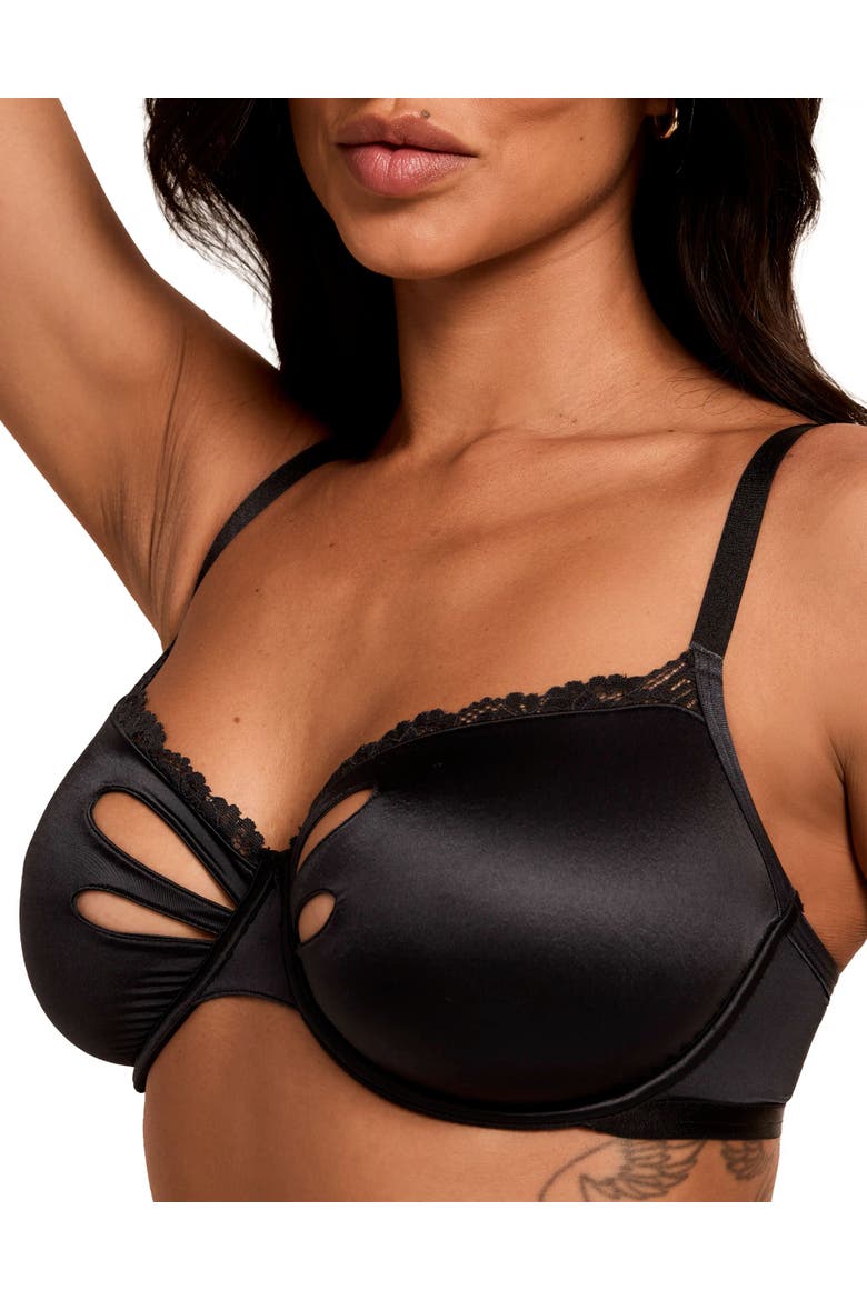 Vesper Unlined Balconette Bra, Alternate, color, Black