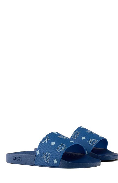 Men's Monogram Print Rubber Slides