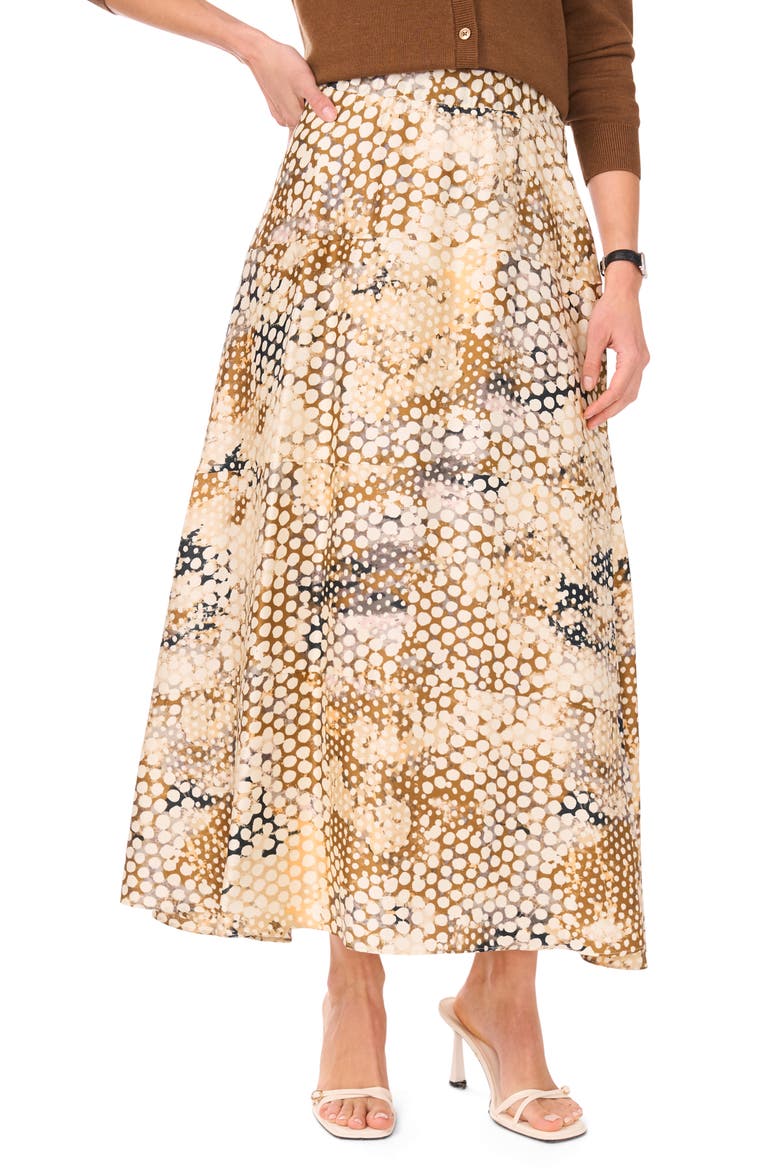 Elastic Waist Full Skirt, Main, color, TOBACCO BROWN