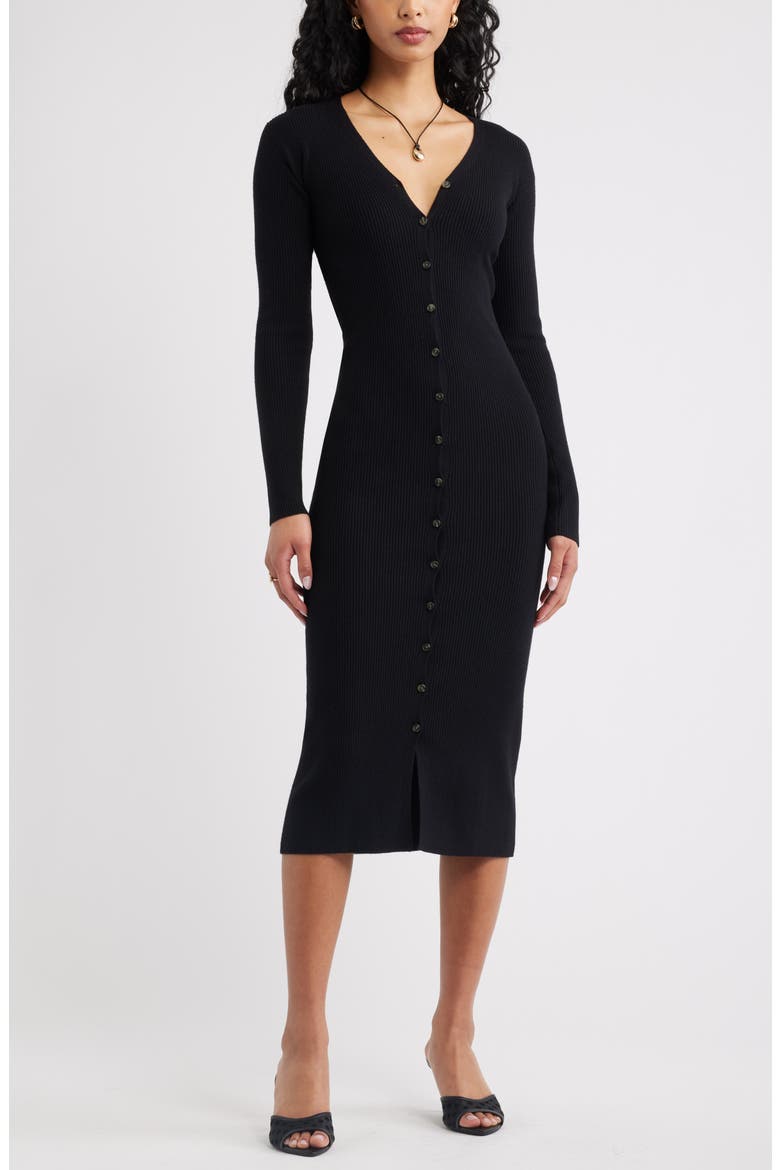 Convertible Cardigan Dress, Main, color, BLACK
