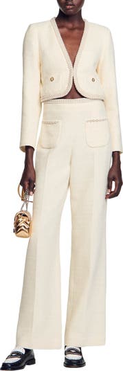 SANDRO Cropped tweed jacket | Nordstrom