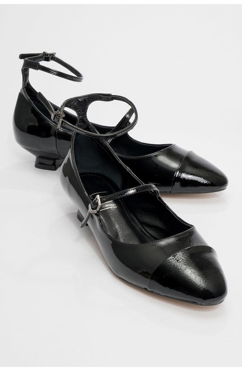 Prologue Shoes Uster Low Heel Mary Jane Pump, Main, color, Black Patent