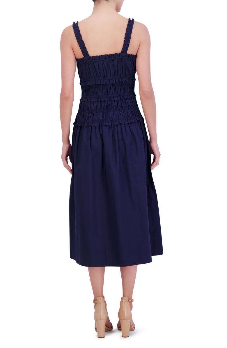Eliza J Cotton Midi Sundress, Alternate, color, Navy