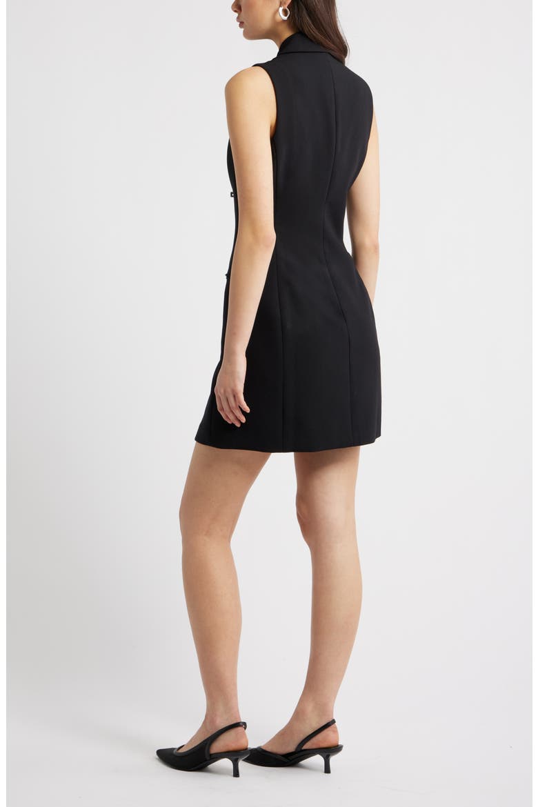Icon Twill Sleeveless Blazer Dress, Alternate, color, BLACK