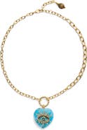 Kurt Geiger London Evil Eye & Turquoise Heart Pendant Necklace