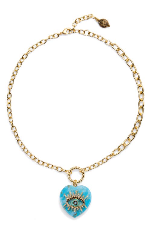 KURT GEIGER KURT GEIGER LONDON EVIL EYE & TURQUOISE HEART PENDANT NECKLACE