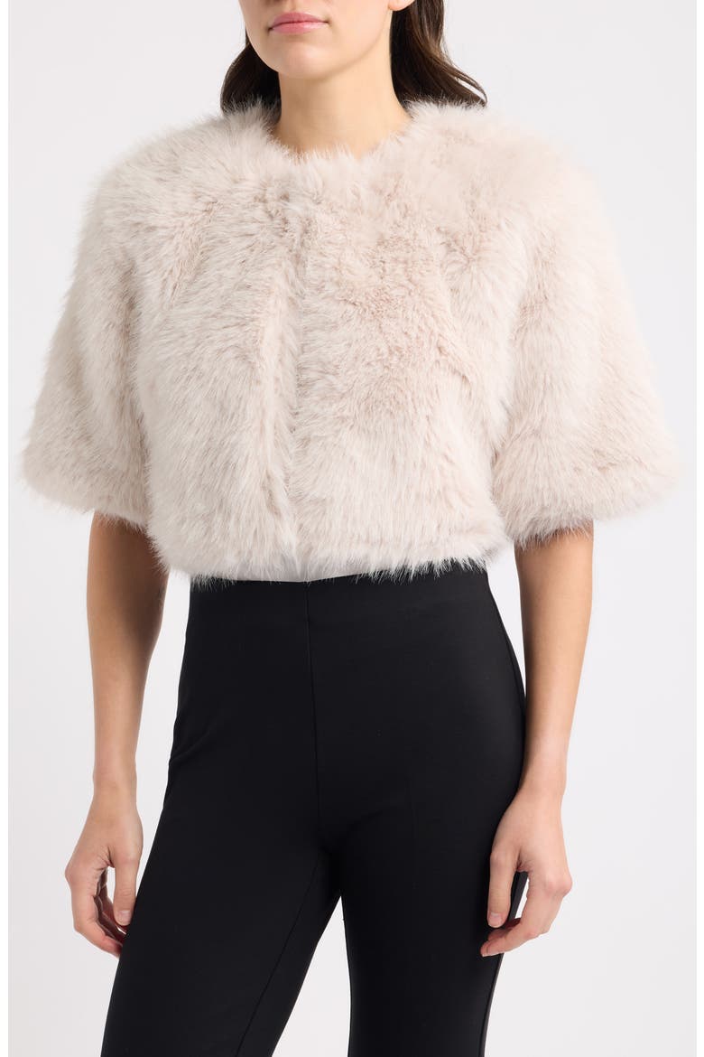 Faux Fur Shrug, Alternate, color, IVORY SHELL