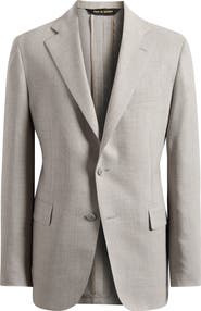Heritage Gold Weightless Light Grey Flat Front Stretch Wool Suit Jacket