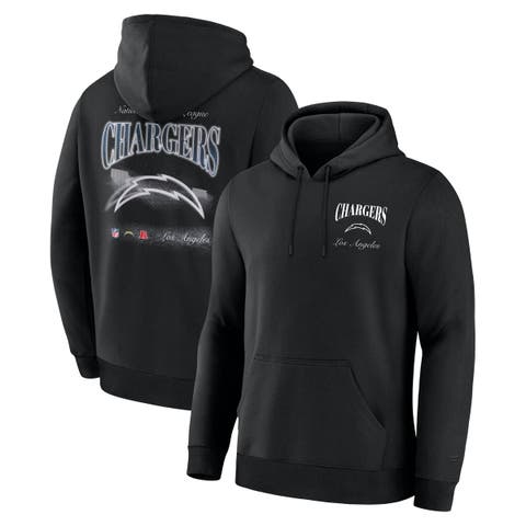 Men's Fanatics Black Los Angeles Chargers Nightfall Long Sleeve Fleece Hoodie