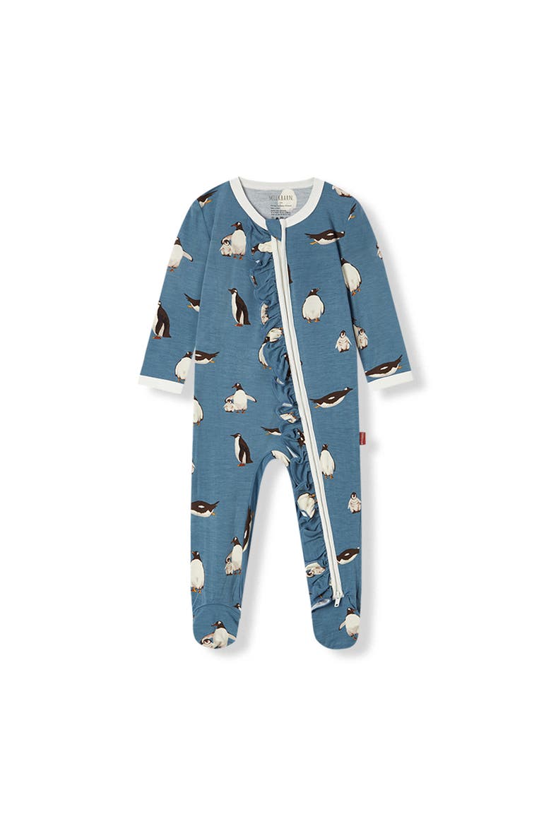 Luxe Stretch Ruffle Footed Romper, Main, color, Chipmunk