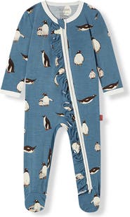 MILKBARN Luxe Stretch Ruffle Footed Romper