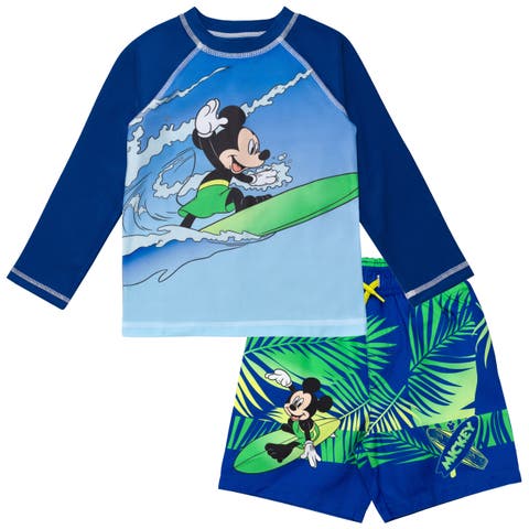Mickey Mouse Swimwear 2-Piece Rash Guard and Swim Trunks Set (Baby)