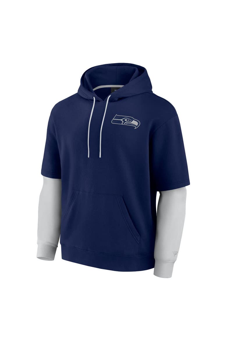 Unisex Fanatics  College Navy Seattle Seahawks Sleek Elements Pullover Hoodie, Alternate, color, College Navy