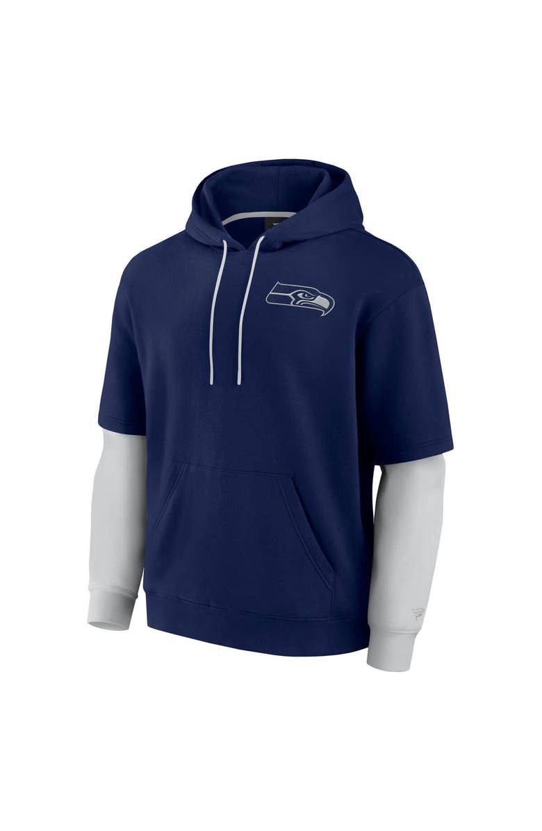 FANATICS Unisex Fanatics  College Navy Seattle Seahawks Sleek Elements Pullover Hoodie, Alternate, color, College Navy