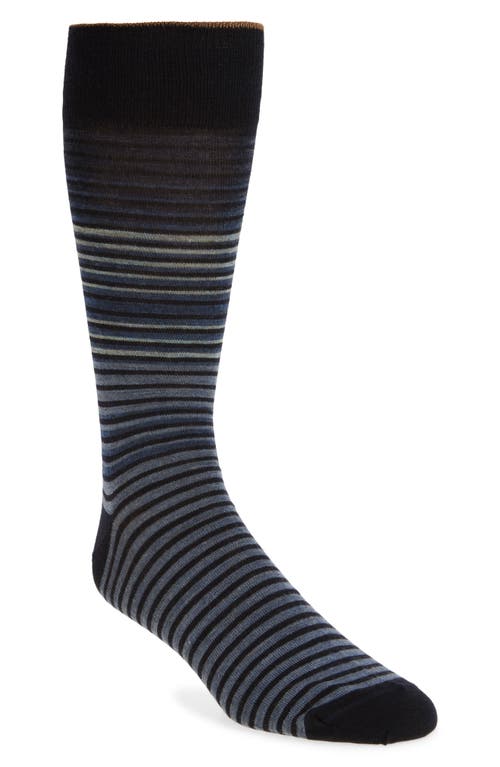 Nordstrom Gradient Stripe Wool Blend Dress Socks In Blue