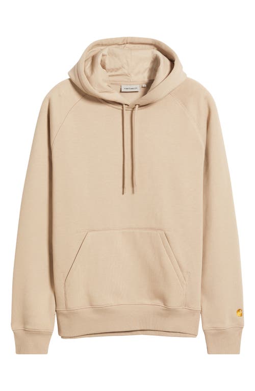 Carhartt Work In Progress Chase Fleece Hoodie In Dusky Beige/gold