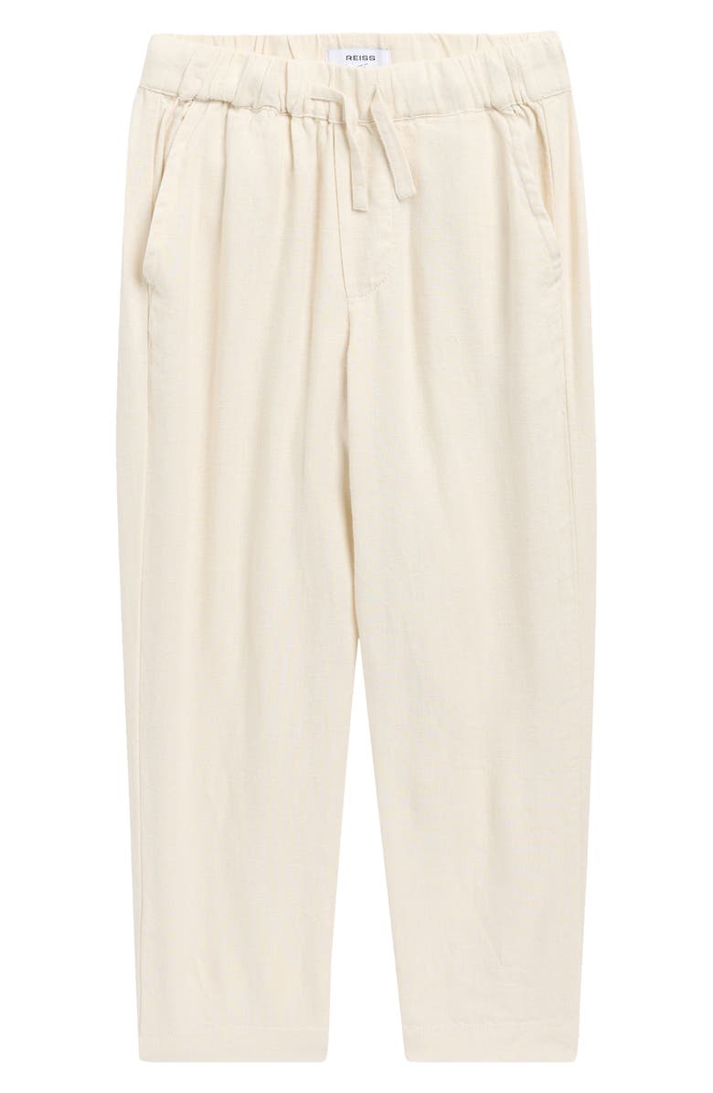 Reiss Kids' Andros Linen Blend Pants, Main, color, Stone